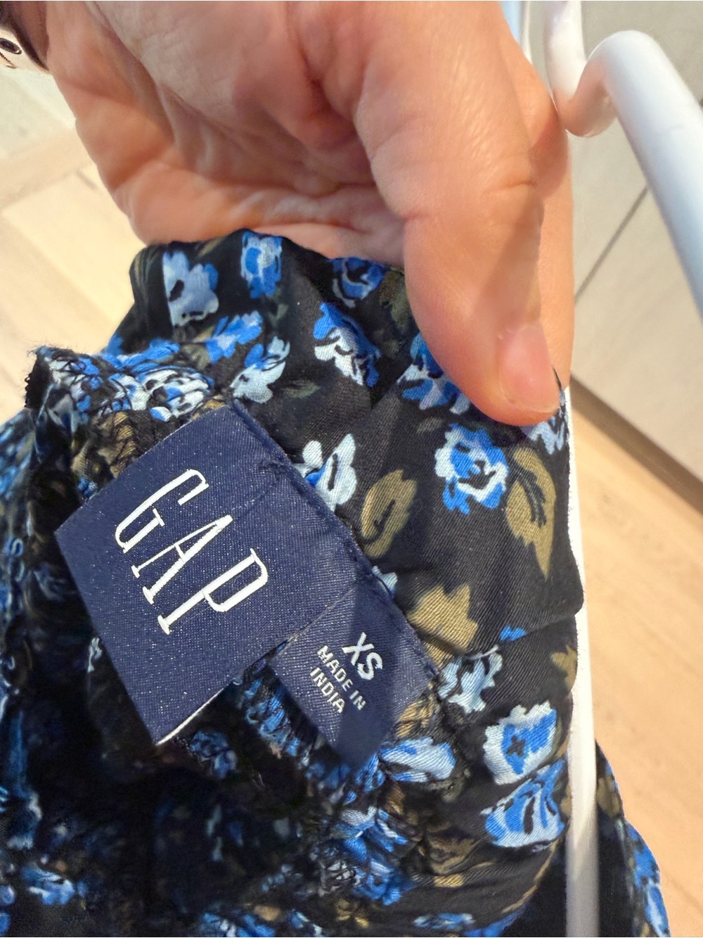 GAP Black Mini Dress with Blue Floral Print - Picture 2 of 2